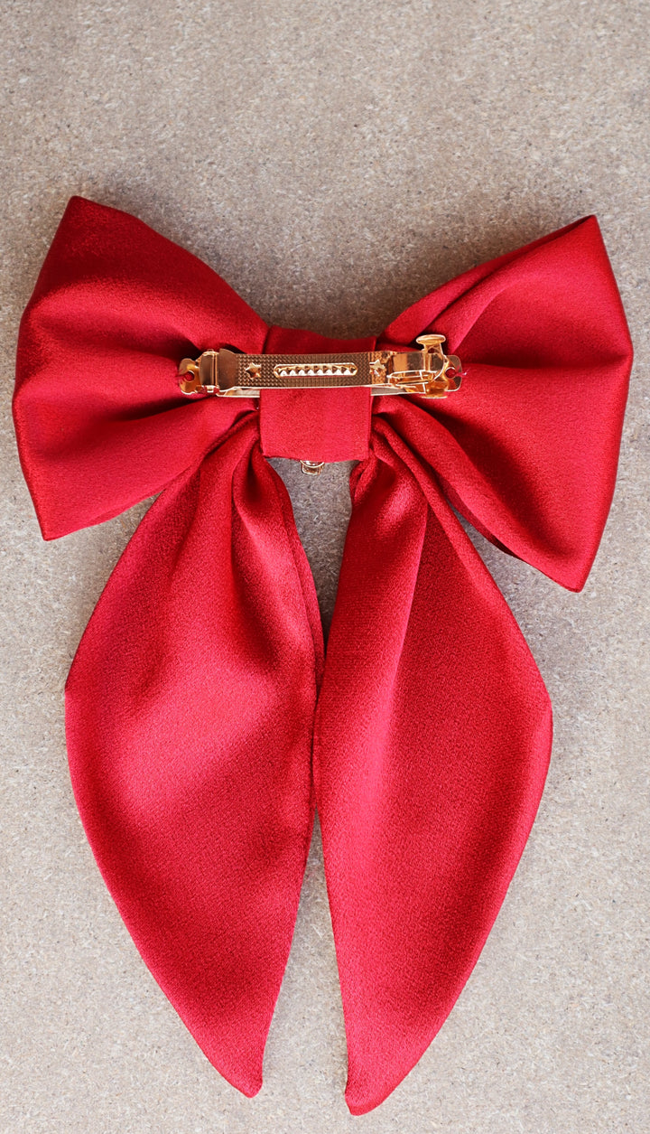 fiocco rosso retro clip alla francese